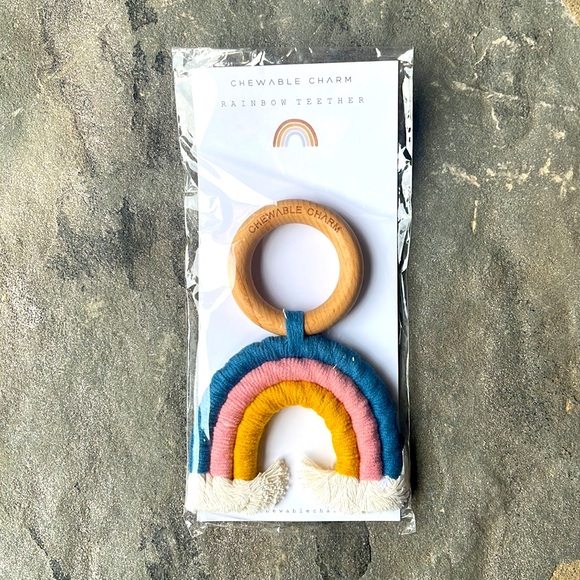 Rainbow Macrame Teether-  Teal + Rose
Chewable Charms - Picture 5 of 6